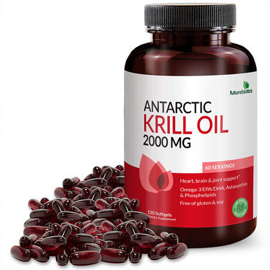 Futurebiotics Antarctic Krill Oil 2000mg with Astaxanthin, Omega-3s EPA, DHA and Phospholipids - 100% Pure Premium Krill Oil Heavy Metal Tested, Non GMO Ãƒâ€šÃ¢â‚¬â€œ 120 Softgels
