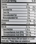 Nature's Way Ultra Pure Omega3 Fish Oil, 1250 mg EPA/DHA, Mint, 60 Softgels