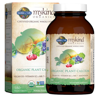 Garden of Life mykind Organic Plant Calcium - Vegan Whole Food Supplement with D3 and K2, Gluten Free, 90 Tablets - Packaging May Vary