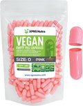 Xprs Nutra Size 0 Empty Capsules - 100 Count Empty Vegan Capsules - Vegetarian Empty Pill Capsules- DIY Vegetable Capsule Filling- Veggie Pill Capsules Empty Caps (Pink)