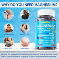 Magnesium Citrate Gummies 500Mg For Women Men Sugar-Free, Chelated Magnesium Calm Gummies With B6 For Mood, Constipation Calcium Magnesium Zinc D3 Supplement Gummy For Bone & Muscle Support- Vegan