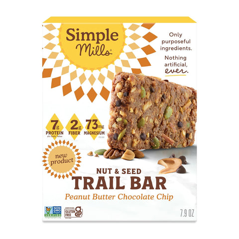 Simple Mills Nut and Seed Trail Bars, 15 Count, Dark Chocolate Sea Salt Snack Bars with Pumpkin Seeds, Almonds, Pecans, and Buckwheat, Good Source of Fiber and Excellent Source of Magnesium, 1.59 oz