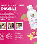Maryruth Organics Multivitamin for Women 40+ Womens Multivitamin Liposomal Immune Support Supplement Energy Supplements & Sleep Aid Methylated Multivitamin Vegan Sugar Non-GMO 15.22 Fl Oz