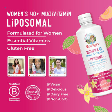 Maryruth Organics Multivitamin for Women 40+ Womens Multivitamin Liposomal Immune Support Supplement Energy Supplements & Sleep Aid Methylated Multivitamin Vegan Sugar Non-GMO 15.22 Fl Oz