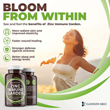 Chelated Zinc 50Mg Immune Garden Vitamin C 800Mg Zinc Supplements Echinacea 600Mg Per Tablet - Immunity + Skin + Reproductive Health Minerals - Zinc Chelate Immune Booster For Kids & Adults