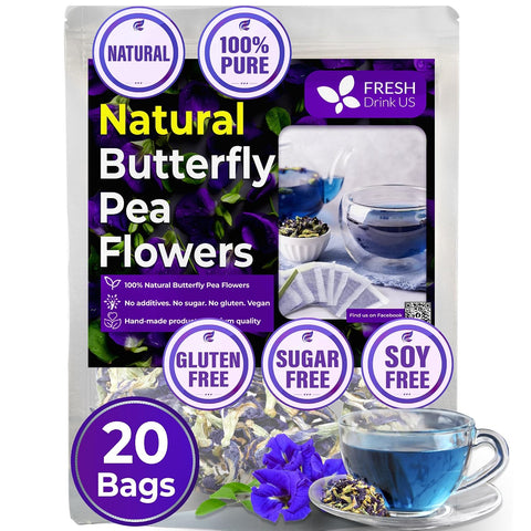 FreshDrinkUS, Premium 75 Mulberry Leaf Tea Bags, 100% Natural & Pure from Mulberry Leaves. Loose Leaf Herbal Tea. Made with Natural Material Tea Bags. No Sugar, No Caffeine, No Gluten, Vegan.