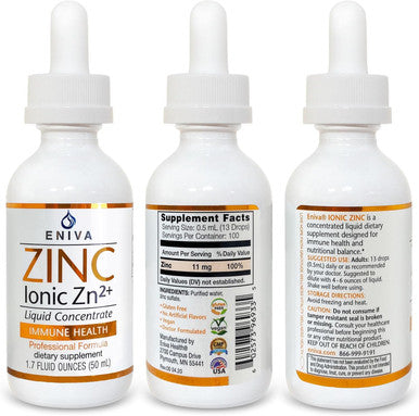 Eniva Liquid Zinc Supplement Ultra Concentrated Zinc Drops For Immune Health 1.7 Oz