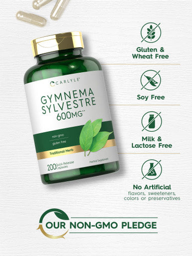 Carlyle Gymnema Sylvestre Capsules 200 Count Non-Gmo And Gluten Free