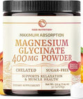 Magnesium Glycinate Powder 400MG Sleep and Relaxation Support Peach Mango Flavor Drink High Absorption Chelated Magnesium Powder Vegan GlutenFree NonGMO 30 Servings 225g (7.94oz)