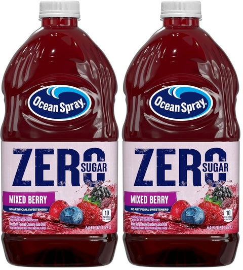 Ocean Spray ZERO Sugar Mixed Berry Juice Drink Cranberry Juice Drink Sweetened with Stevia 64 Fl Oz Bottle