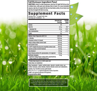 Irwin Naturals Fenugreek RED with Nitric Oxide Booster 60 Liquid Soft-Gels