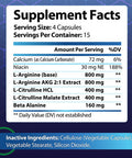 Built Nature Nitric Oxide Supplement L Arginine Extra Strength - Citrulline Malate, Aakg, Beta Alanine - Premium Muscle Supporting Nitric Booster For Strength & Energy To Train Harder - 60 Capsules