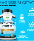 NaturaLife Labs Magnesium Citrate 400 mg 120 Tablets