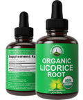 Usda Organic Licorice Root Extract Liquid Drops Supplement. Vegan Tincture For Digestion + Respiratory Health. Extracto De Regali