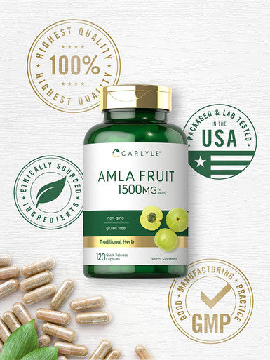 Carlyle Amla Capsules | 1500mg | 120 Count | Amalaki Fruit | Non-GMO and Gluten Free Supplement