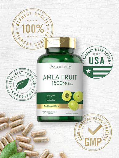 Carlyle Amla Capsules 1500mg | 120 Count | Amalaki Fruit | Non-GMO and Gluten Supplement