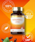 Carlyle Vitamin C with Zinc | 250 Softgels | Bioavailable | Ascorbic Acid | Zinc Oxide | Non-GMO and Gluten Supplement
