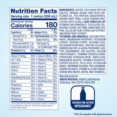 Ensure 100% Plant-Based Vegan Protein Nutrition Shakes With 20G Fava Bean And Pea Protein Chocolate 11 Fl Oz 12 Count