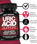 Saint Mingiano Uric Acid Support -120 Capsules - Supports Kidney Cleanse Detox & Repair, Gallbladder & Urinary Tract Issues - Essential For Daily Detox & Joint Support - Featuring Cheery & Cranberry Extract