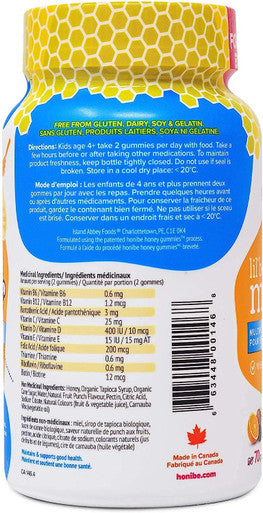 Honibe Complete Kids Multivitamin Gummies | Made in Canada | Children's Chewable Gummy Vitamins | Vegetarian Kids Vitamin Gummies | Fruit Flavoured Multivitamin Gummies for Kids | 70 Gummies