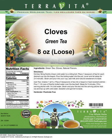 Terravita Cloves Green Tea (Loose) (8 Oz, Zin: 532081)
