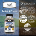 Kaya Naturals Magnesium Glycinate 183mg per Caps Chelated for Maximum Absorption NonGMO NO Gluten Dairy and Soy Supports Muscle and Heart Health 30 Count