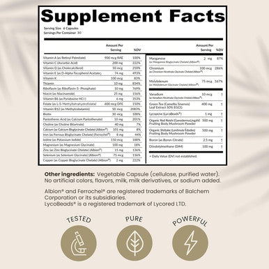 One Immunity Boost Multivitamin Supplements For Women And Men Advanced Immunity Defense Support Helps Immune Response 1-Month Supply, 180 Capsules, Pack Of 1