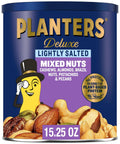 PLANTERS Unsalted Mixed Nuts, Cashews, Pistachios, Almonds, Brazil Nuts, and Pecans, Plant-Based Protein Snacks, 15.25 oz Canister