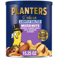 PLANTERS Unsalted Mixed Nuts, Cashews, Pistachios, Almonds, Brazil Nuts, and Pecans, Plant-Based Protein Snacks, 15.25 oz Canister
