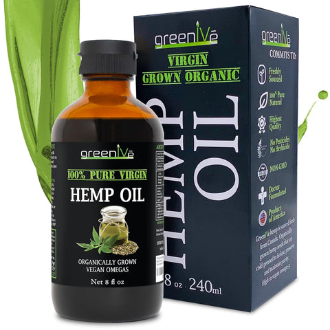 GreenIVe Hemp Oil, 32oz Bottle (946mL), Natural Hemp Seed Oil, Cold-Pressed, Vegan, Non-GMO, Bottled in USA