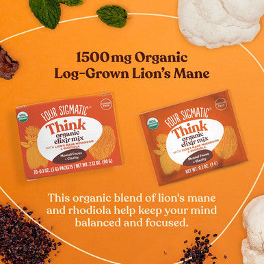 Four Sigmatic Lion'S Mane Elixir Mushroom Coffee Tive By | Organic Lion'S Mane Mushroom Powder Rhodiola & Rose Hips | Immune & Memory Support | Paleo | Pack Of 20