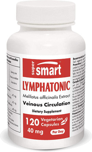 Supersmart Lymphatonic 40 mg Per Day Swelling Relief Melilotus Officinalis Extract 18 Coumarin Anti Inflammatory Supplement NonGMO Gluten Free 120 Vegetarian Capsules