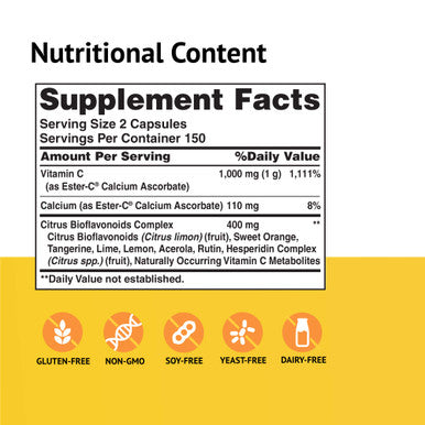 American Health Ester-C 500 Mg With Citrus Bioflavonoids Capsules 300 Count