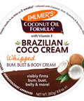 Palmer'S Coconut Oil Formula Brazilian Coco Cream With Vitamin E 8.8 Fl Oz Whipped Bum Bust & Body Cream Helps With Skin Tightening & Firming