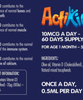 ActiKid Vitamin D3 Drops 30ml for Newborn Babies, Infants and Children, (a Vegan, Sugar Free, Preservative Free, no Allergens, Baby, Vitamin D Supplement) - Immunity Boost