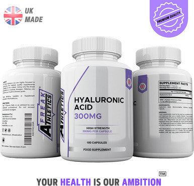Hyaluronic Acid Capsules 300mg - 180 Capsules 6 Months Supply - Triple Strength Hyaluronic Acid Supplement - Hyaluronic Acid Tablets