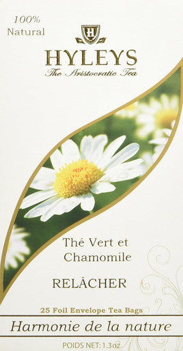 Hyleys Green Tea with Chamomile - 25 Tea Bags (Relax)