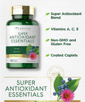 Antioxidants Supplement | 100 Caplets | Nutritional Complex | Vitamin A, C, E | Non-Gmo, Gluten Free Formula | By Carlyle