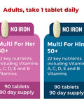 Nature Made Multivitamin 50+ His and Hers Combo Pack Mens And Womens Multivitamin With Vitamin C Vitamin D3 B Vitamins Zinc and More Two Multivitamin Bottles 90 count