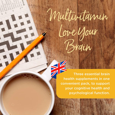 Healthspan Love Your Brain Multivitamin | 28 Day Supply | Support Cognitive Health & Psychological Function | Vegan Omega 3 | Nootropic | Neuro Vitamin Complex | Vegan
