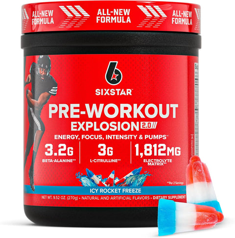 Six Star Pre-Workout Powder for Men & Women, Fruit Punch, 30 Servings | Preworkout Explosion 2.0 Energy Powder Drink Mix with Beta-Alanine & Caffeine - Energy, Focus, Intensity, & Muscle Pumps