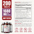 Biophix Megazyme Forte 200 Tablets - Natural Plant Proteolytic Enzymes Nattozimes Serrazimes Supports Digestive System Immune Health