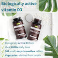 Igennus Daily Vitamin D3 2000iu 50 mcg Clean Label 365 Small Tablets 1Year Supply Vegetarian Cholecalciferol Vitamin D Supplement
