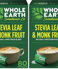Whole Earth Stevia and Monk Fruit Plant-Based Sweetener, 9.8 Ounce Jar