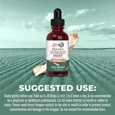 Maryruth Organics Astragalus Root Sugar USDA Organic Astragalus Extract for Immune Support Focus and Cardiovascular Support Astragalus Root Organic Liquid Drops Non-GMO Vegan 1 Fl Oz