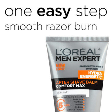 L'Oreal Paris Skincare Men Expert Hydra Energetic Aftershave Balm For Men With Vitamin E 3.3 Fl Oz.