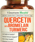 Vimerson Health Quercetin with Bromelain Turmeric Curcumin Supplement Triple Action Allergy Relief Inflammation and Joint Support with Organic Tumeric + Bioperine for Max Absorption