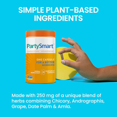 Himalaya PartySmart One Capsule for a Better Morning Plant-Based Liver Support for a Better Morning After Drinking Clinically Studied Non-GMO Project Verified 28 Capsule Larger Size