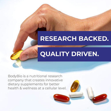 Bodybio - Vitamin B Complex Including B1, B2, B3, B5, B6, Methyl B12, Folinic Acid, 5-Mthf, And B7 To Supports Alertness, Metabolism & Immune System, 90 Capsules