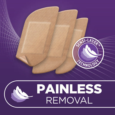Band-Aid Brand Adhesive Bandages For Sensitive Skin, Hypoallergenic First Aid Bandages With Painless Removal, Stays On When Wet & Suitable For Eczema Prone Skin, Extra Large Size, 7 Ct